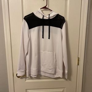 plus size white hoodie with mesh